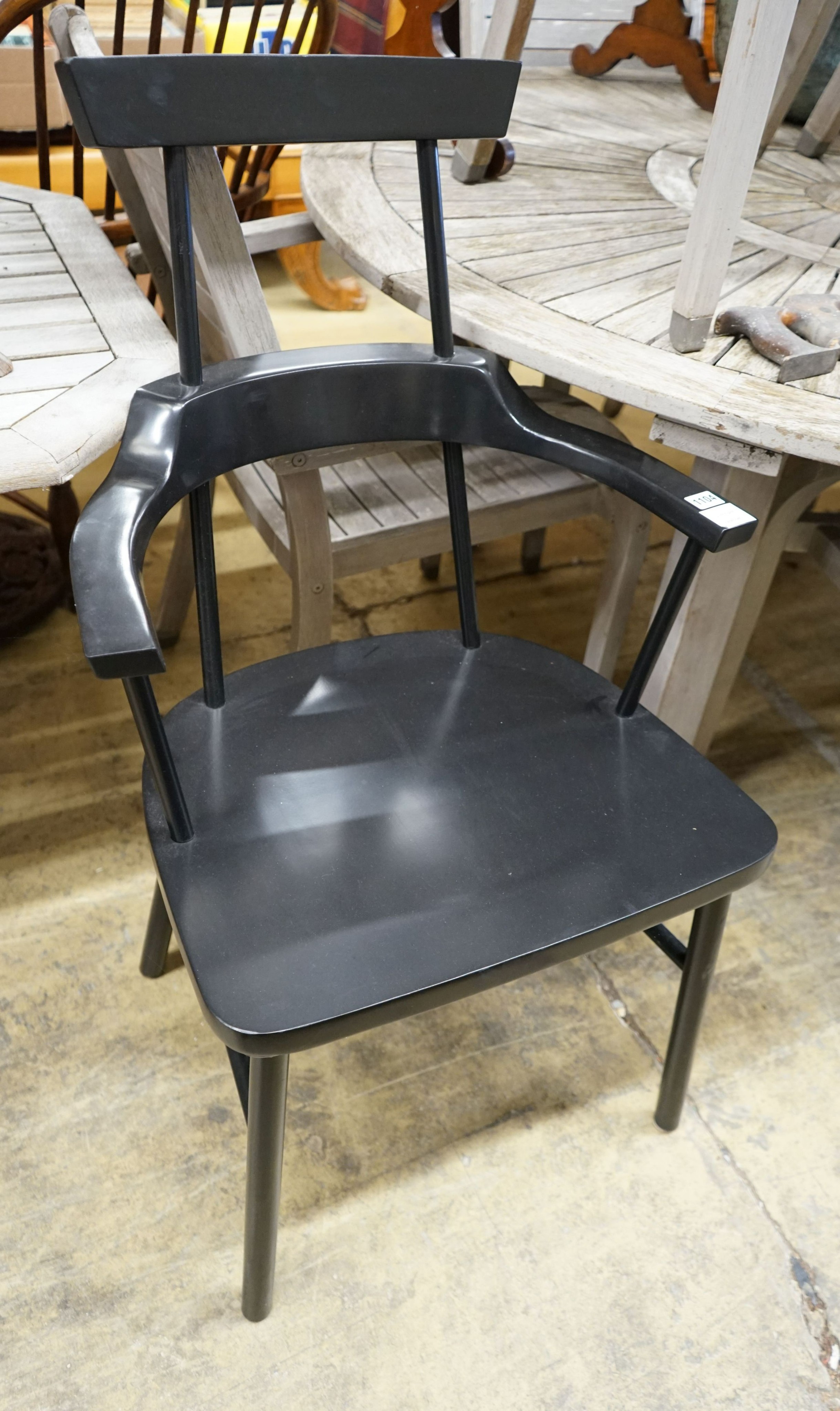 A contemporary ebonised Windsor chair